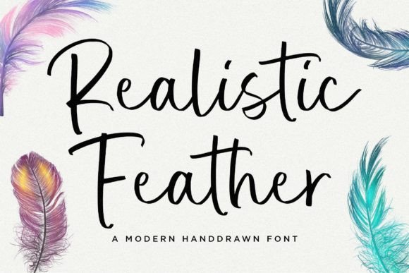 Realistic Feather: A Modern Handdrawn Font for Digital Design